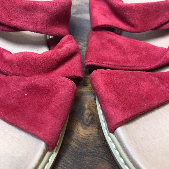 Caslon Red Suede Slide Sandal. - Picture 3 of 4